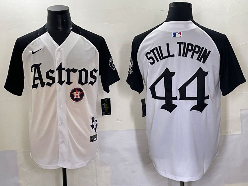 Men 2025 Houston Astros #44 Still Tippin White Black Five generations Joint Name Nike MLB Jersey style 10